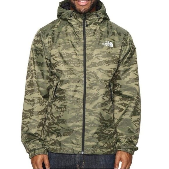 The North Face Mens S Millerton Green Camo Dryvent Hooded Raincoat - Picture 2 of 16